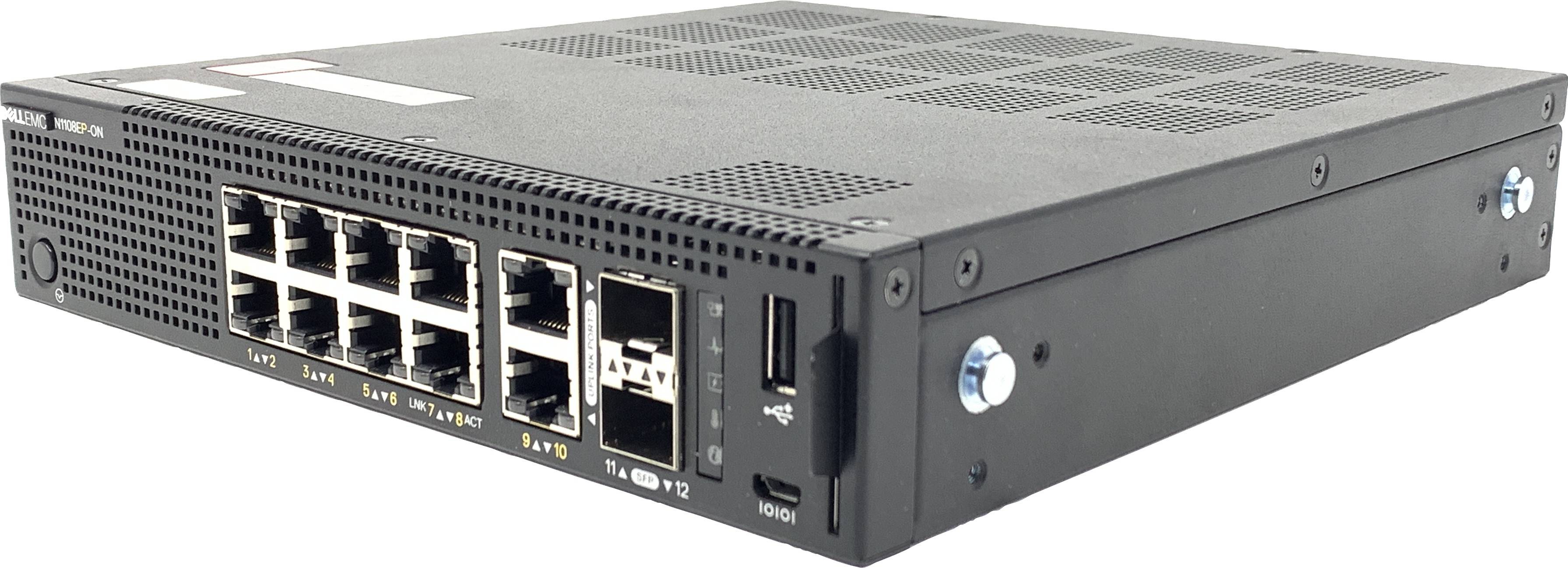 Rca Informatique - image du produit : DELL EMC SWITCH N1108EP-ON L2 X8 RJ45 POE/POE+ X2 SFP 1GBE