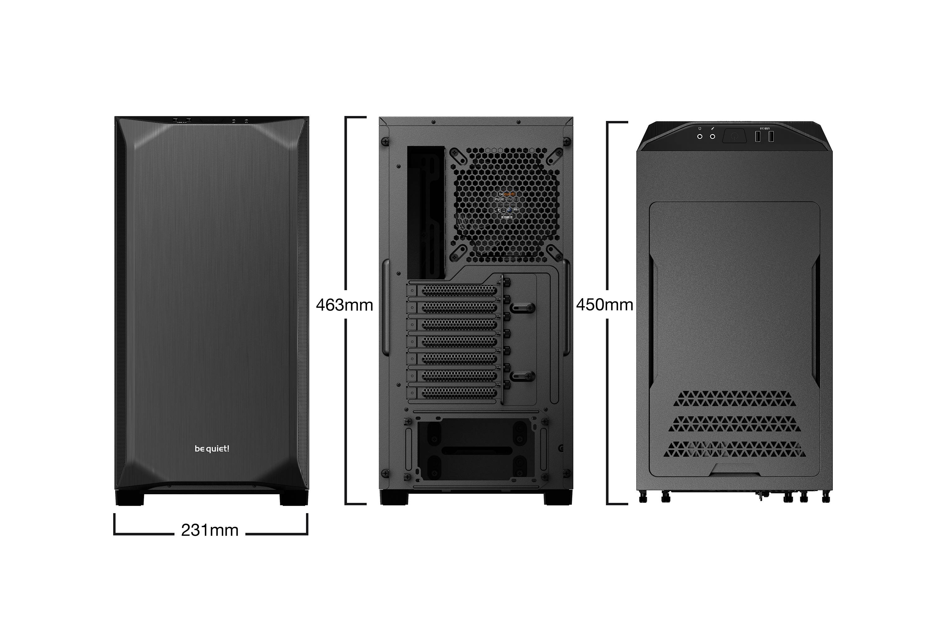 Rca Informatique - image du produit : PURE BASE 500 BLACK ATX M-ATX MINI-ITX