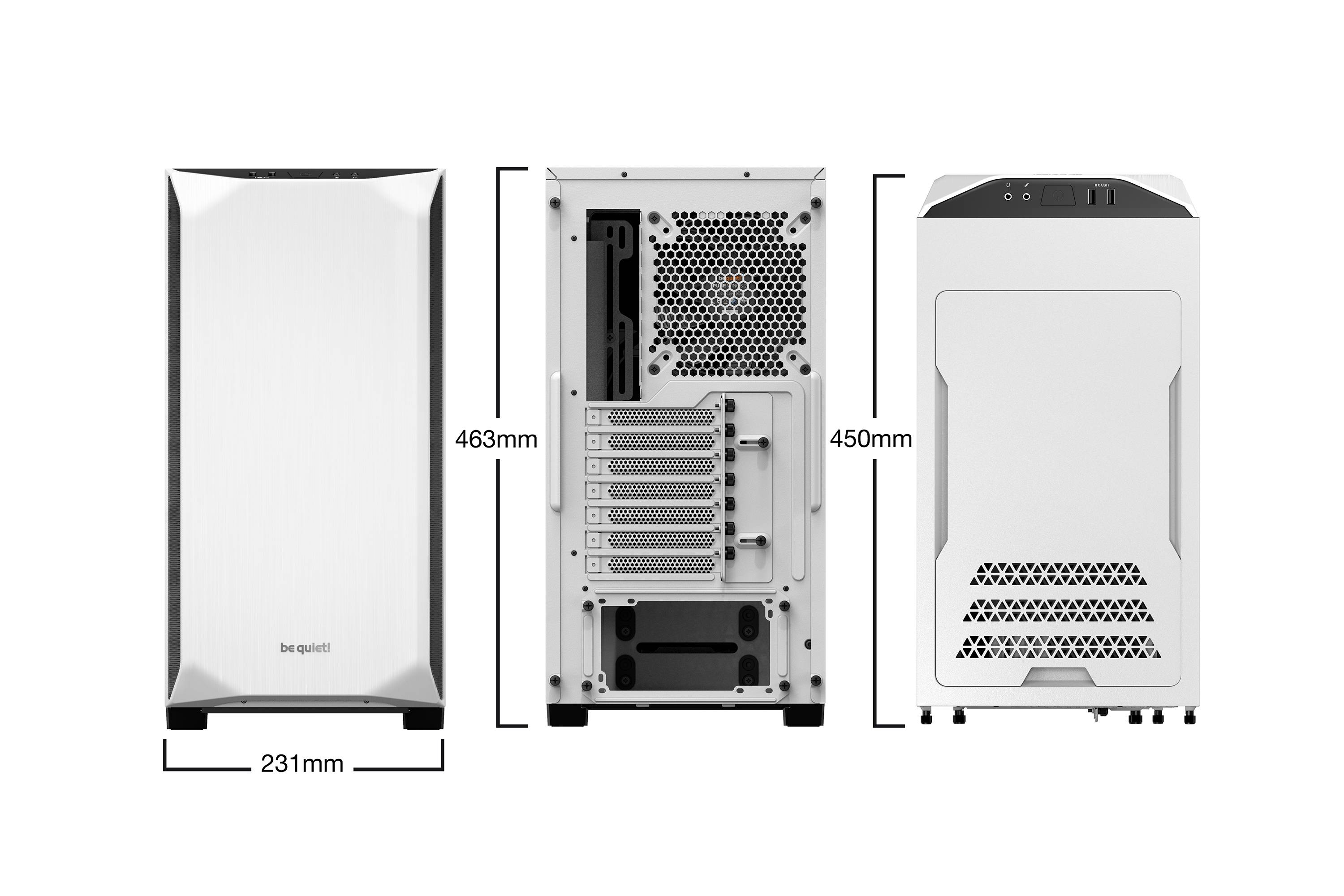 Rca Informatique - image du produit : PURE BASE 500 WHITE ATX M-ATX MINI-ITX