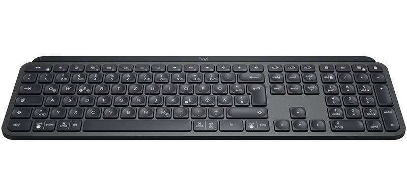 Rca Informatique - image du produit : MX KEYS ADVA.WRLS ILLUMIN.KEYB GRAPHITE DEU2.4GHZ/BT N/A CENTR.