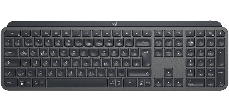 Rca Informatique - Image du produit : MX KEYS ADVA.WRLS ILLUMIN.KEYB GRAPHITE DEU2.4GHZ/BT N/A CENTR.