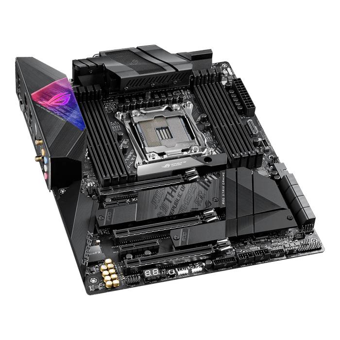 Rca Informatique - image du produit : ROG STRIX X299-E GAMING II ATX S2066 X299 GLN+U3.1+M2 SATA DDR4