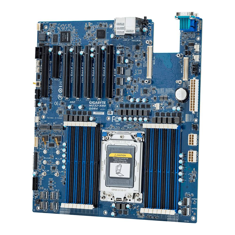 Rca Informatique - image du produit : AMD MB MZ32-AR0 BOX 1XROME 16XDIMM 2X1GB 8XSATA3 7XPCIE3