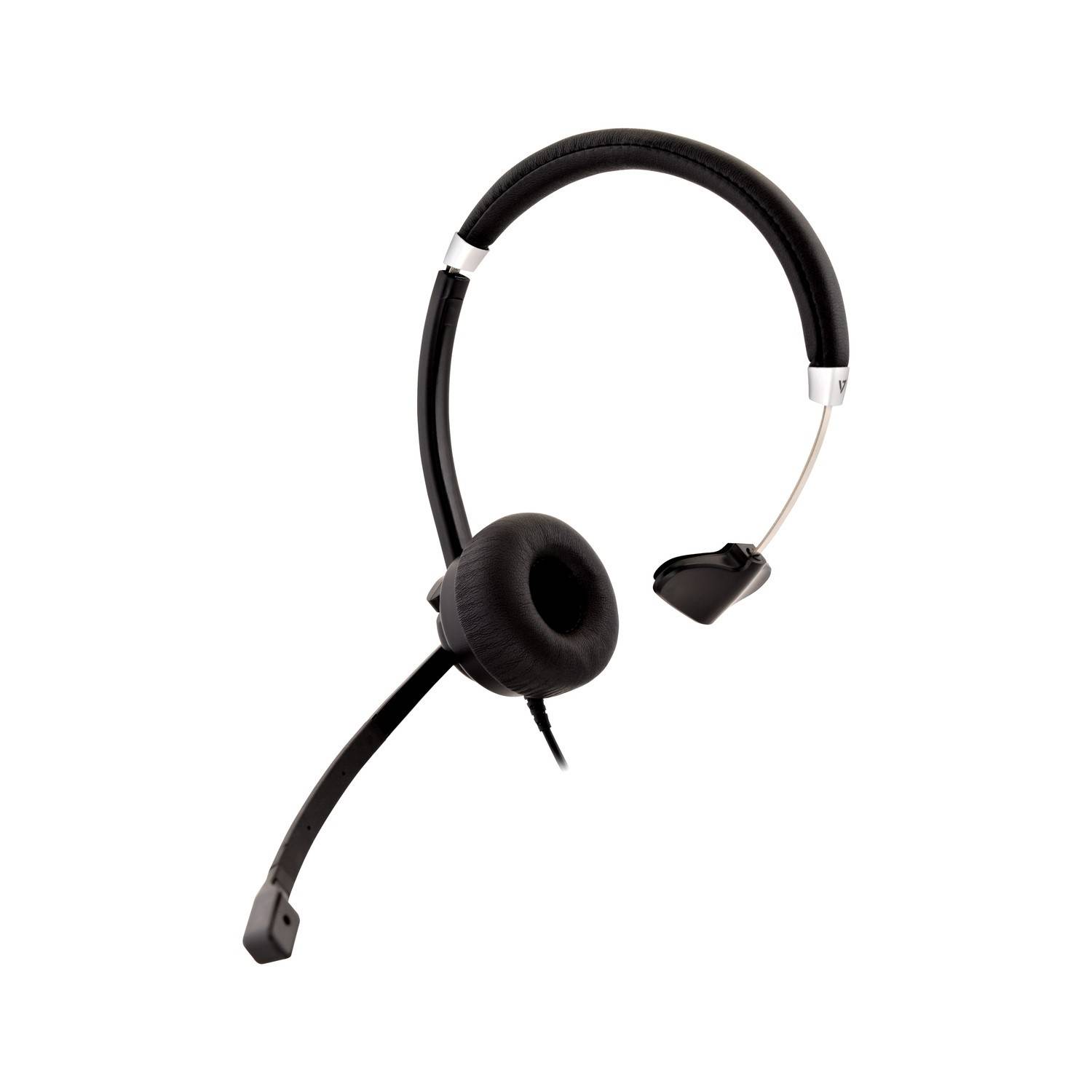 Rca Informatique - image du produit : MICRO CASQUE MONO DELUXE JACK 3.5MM VOL CTRL NOIR 1.8M