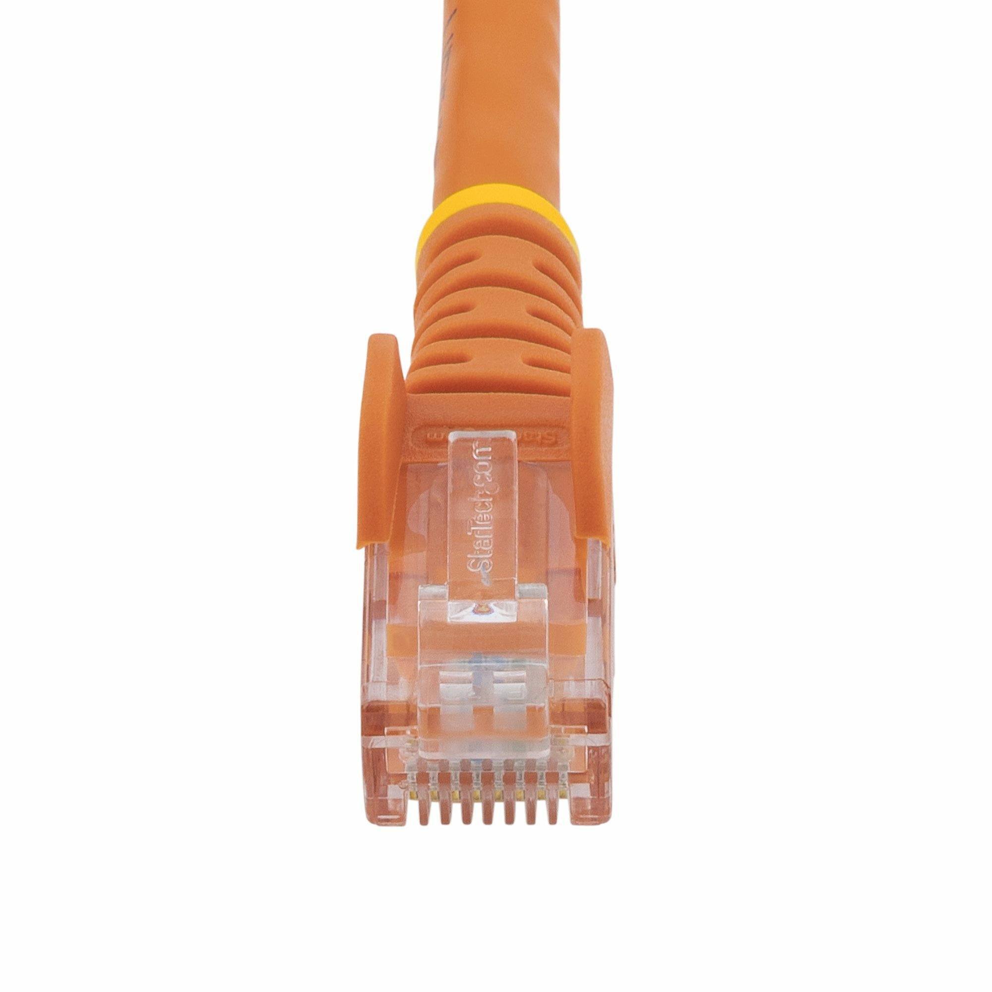 Rca Informatique - image du produit : CABLE RESEAU CAT6 GIGABIT UTP SANS CROCHET DE 3M - ORANGE