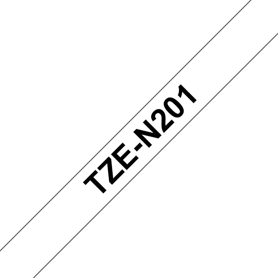 Rca Informatique - image du produit : TZE-N201 TAPE WHITE PRINT BLACK 3.5MM