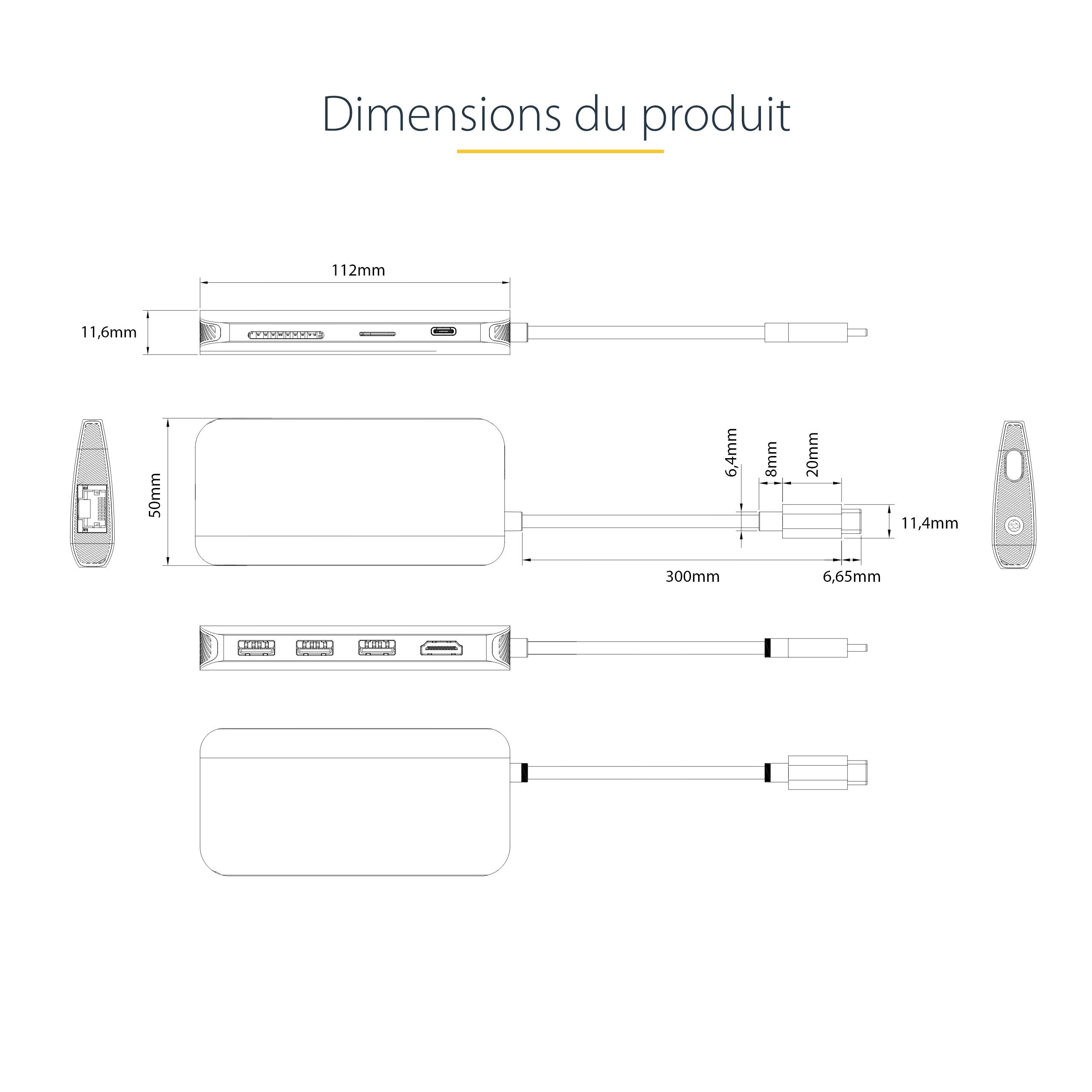 Rca Informatique - image du produit : USB C MULTIPORT ADAPTER 4K 60HZ HDMI VIDEO/5GBPS USB HUB/100W PD