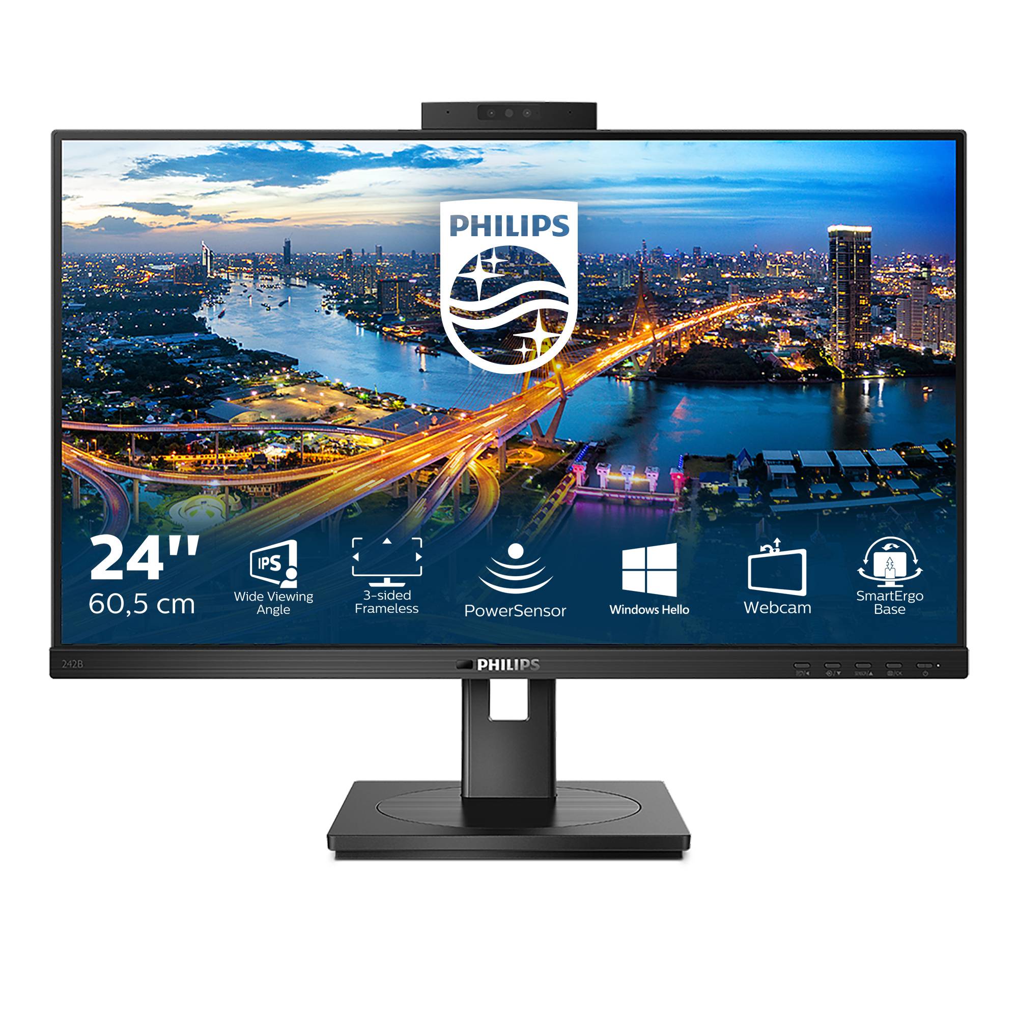 Rca Informatique - image du produit : 242B1H/00 23.8IN IPS FHD 300CD/4MS/HDMI/DP/4USB/HAS