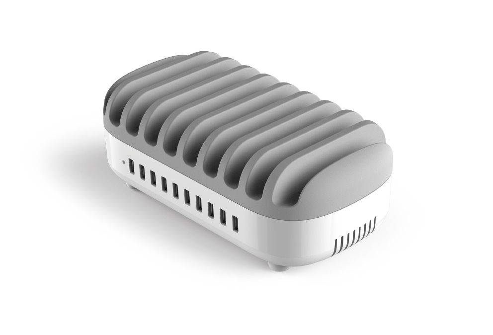 Rca Informatique - Image du produit : 10PORT USB CHARGING DOCK ST UK PLUGS WHITE