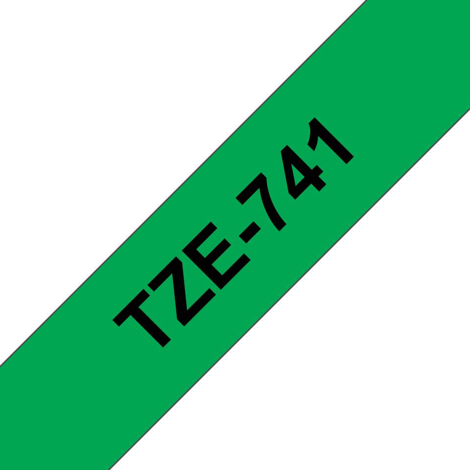 Rca Informatique - image du produit : TZE-741 LAMINATED TAPE 18MM 8M NOIR/VERT