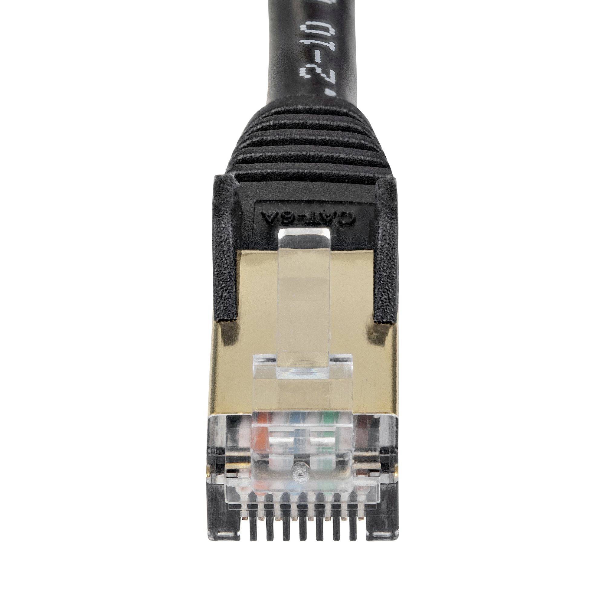 Rca Informatique - image du produit : 7M CAT6A ETHERNET CABLE BLACK - SHIELDED COPPER WIRE