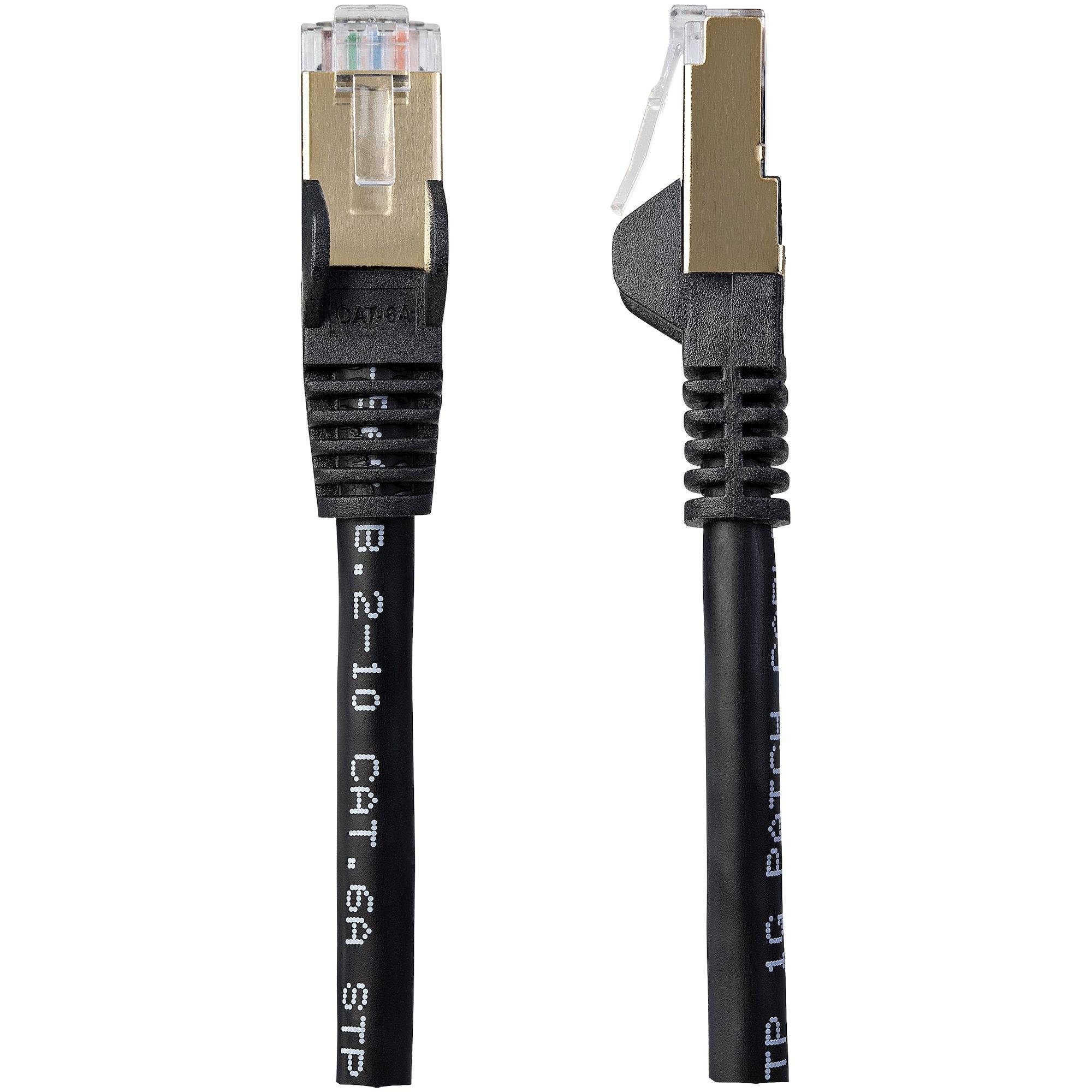 Rca Informatique - image du produit : 7M CAT6A ETHERNET CABLE BLACK - SHIELDED COPPER WIRE