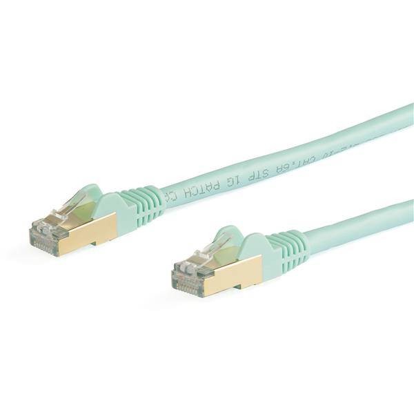 Rca Informatique - Image du produit : 10M CAT6A ETHERNET CABLE AQUA - SHIELDED COPPER WIRE