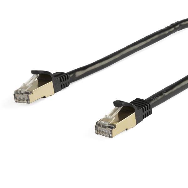 Rca Informatique - image du produit : 5M CAT6A ETHERNET CABLE BLACK - SHIELDED COPPER WIRE