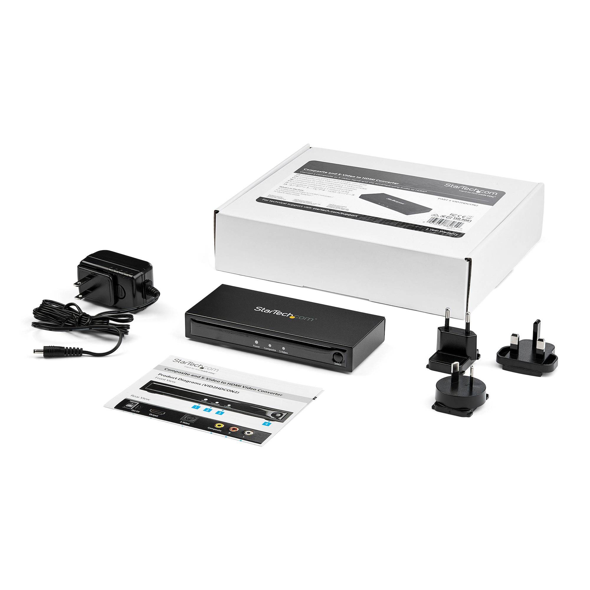 Rca Informatique - image du produit : S-VIDEO OR COMPOSITE TO HDMI CONVERTER WITH AUDIO- 720P