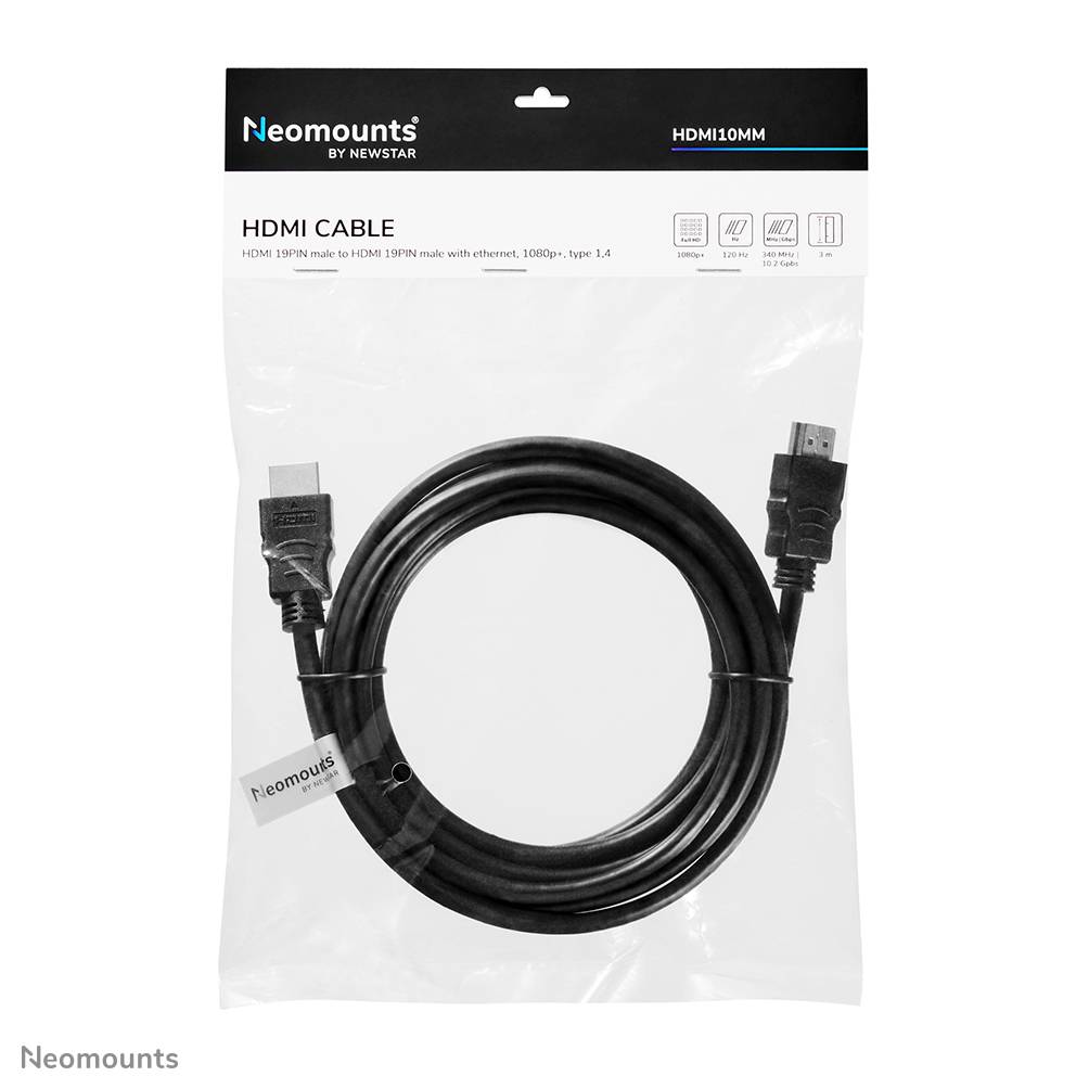 Rca Informatique - image du produit : NEWSTAR HDMI 1.3 CABLE HIGH SPEED HDMI 19 PINS M/M 3M