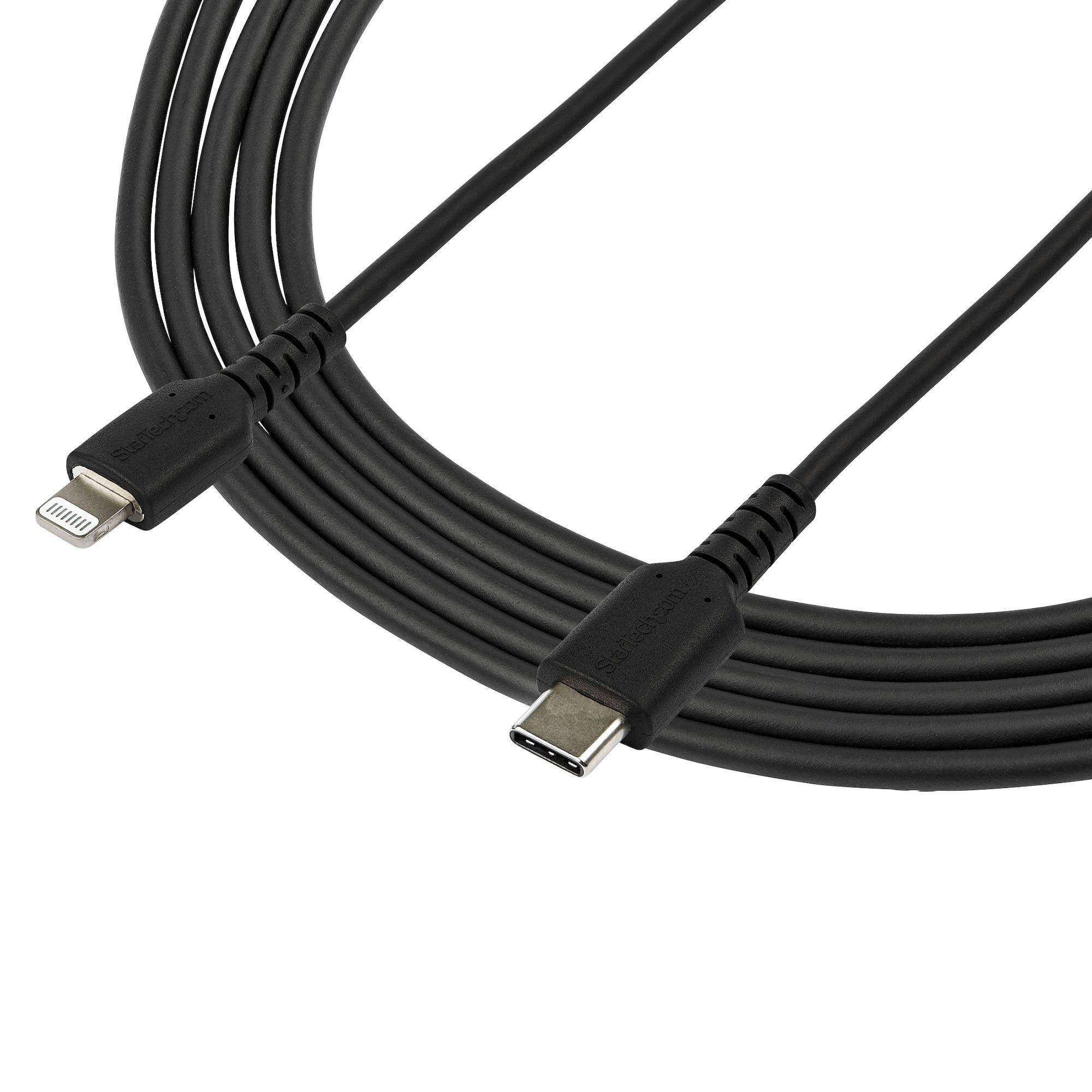 Rca Informatique - image du produit : 2M USB C TO LIGHTNING CABLE BLACK - ARAMID FIBER