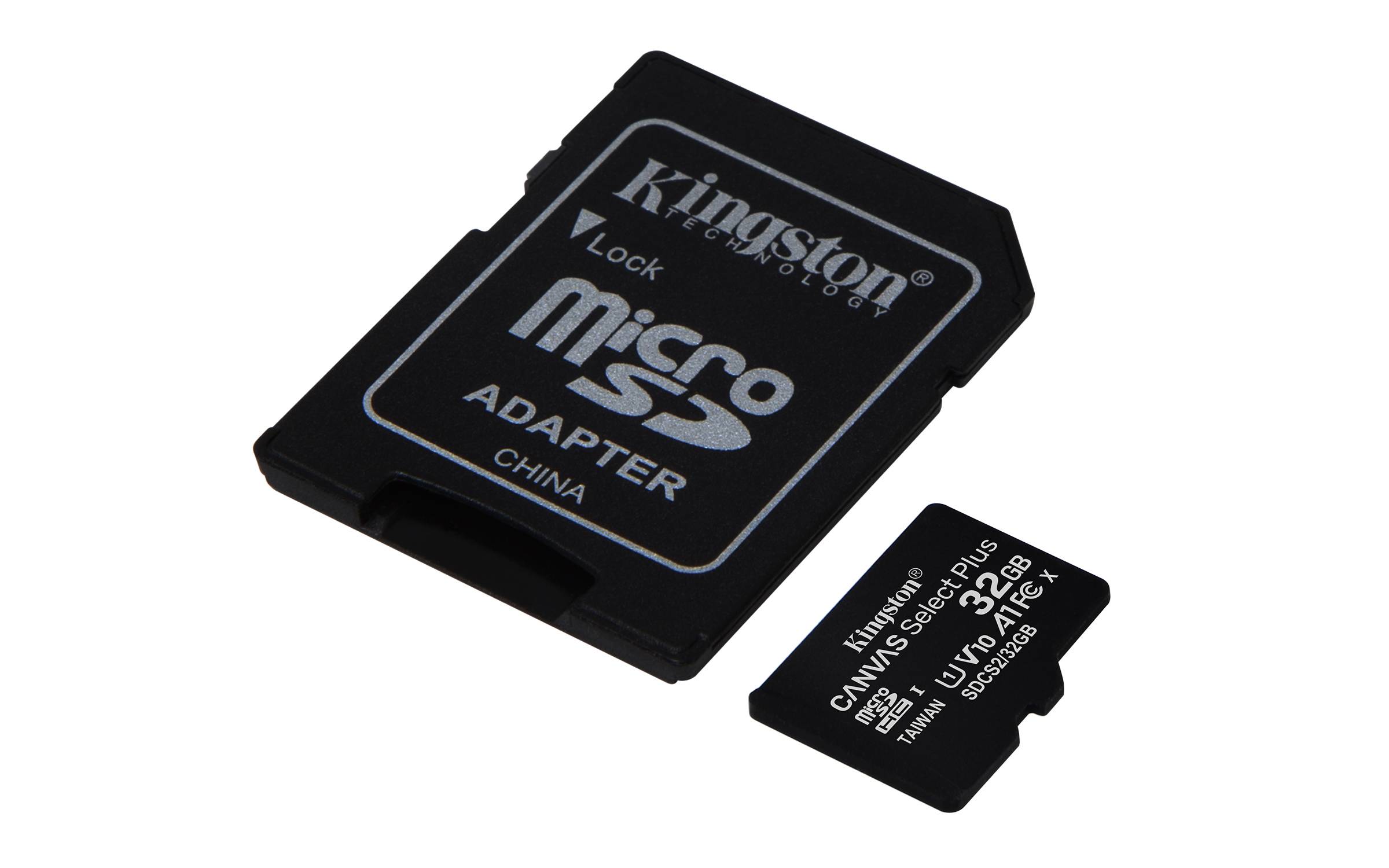 Rca Informatique - image du produit : 32GB MICROSDHC CANVAS SELECT 100R A1 C10 CARD + SD ADAPTER