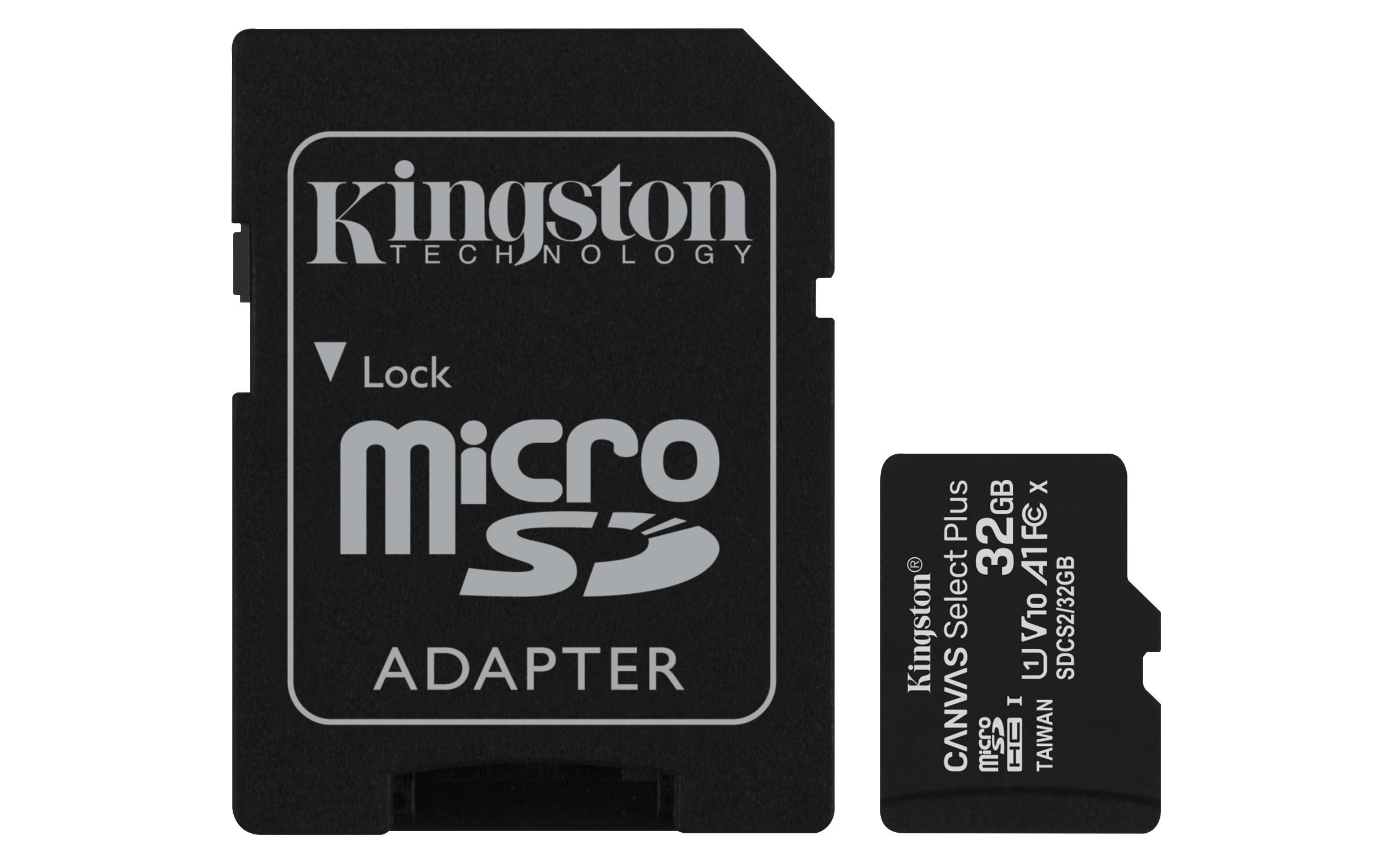 Rca Informatique - image du produit : 32GB MICROSDHC CANVAS SELECT 100R A1 C10 CARD + SD ADAPTER