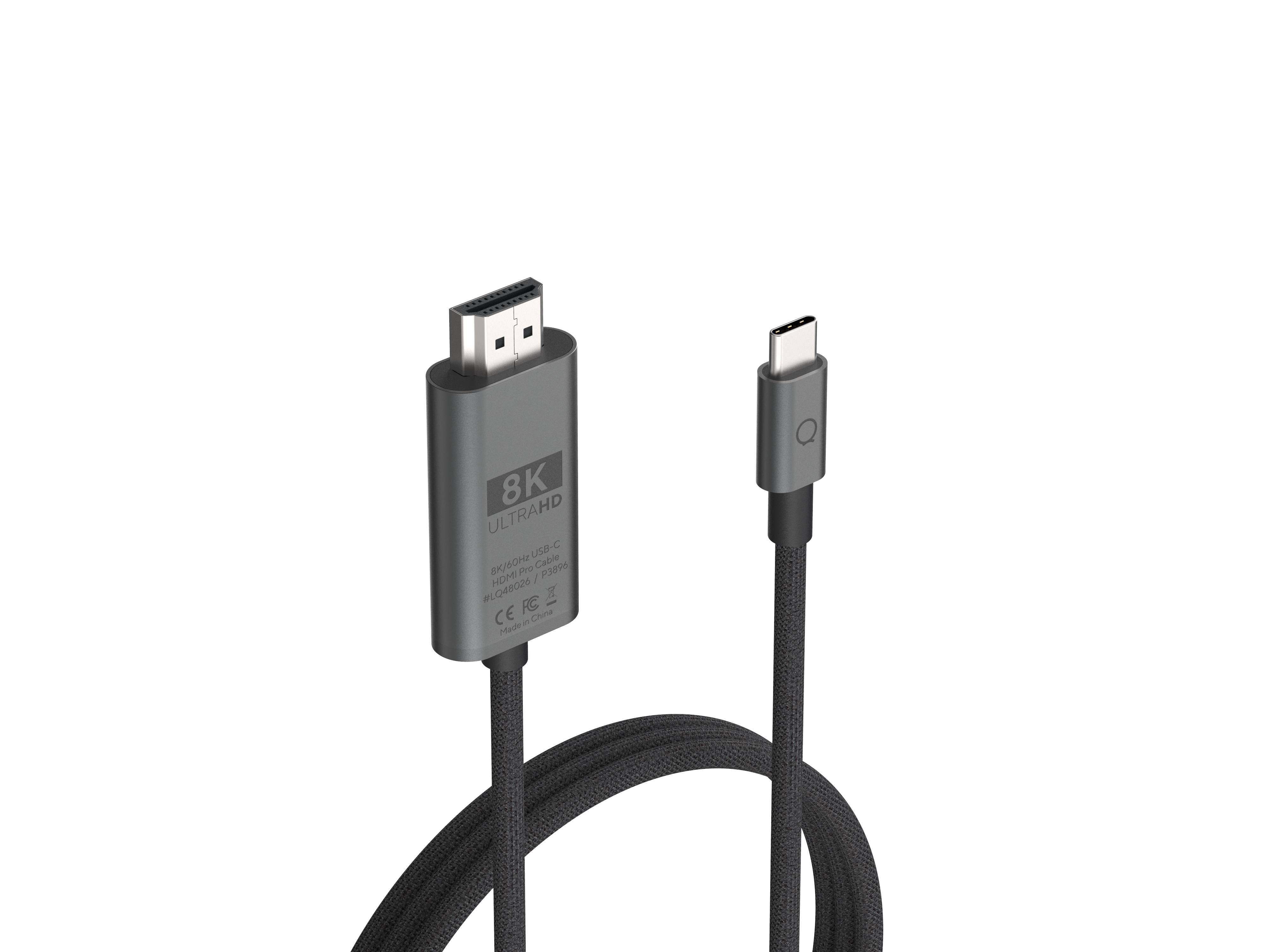 Rca Informatique - Image du produit : USB-C TO HDMI 8K/60HZ 2M CABLE LINQ - BLACK