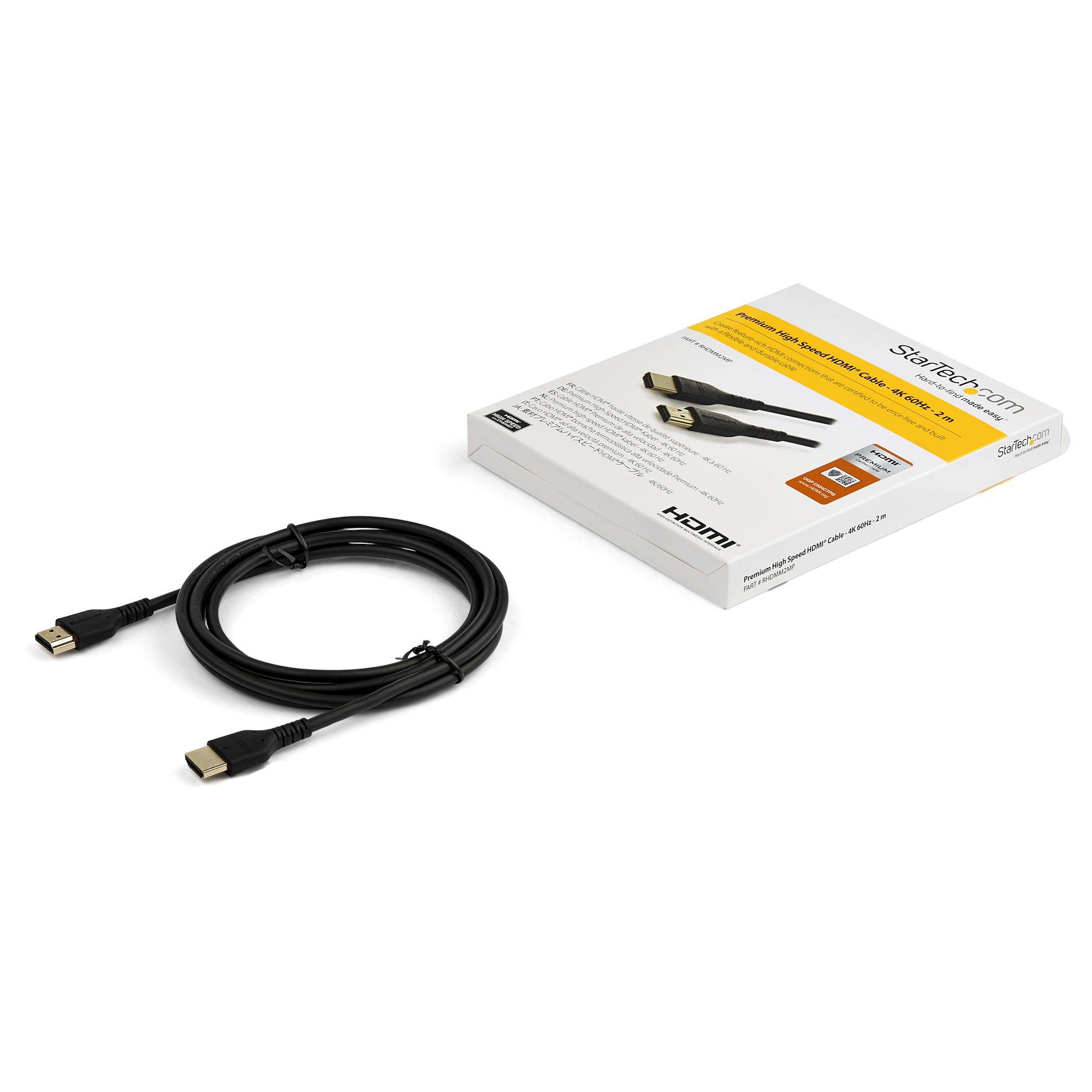 Rca Informatique - image du produit : 2M PREMIUM HIGH SPEED HDMI WITH ETHERNET - ARAMID FIBER