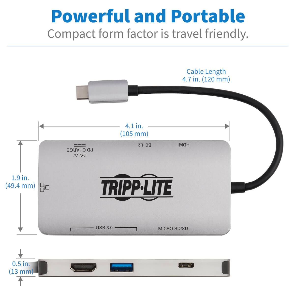 Rca Informatique - image du produit : USB-C PRT DOCK STATION HDMI 4K USB-A/C SD/MIC SD PD CHAR 3.0GRY