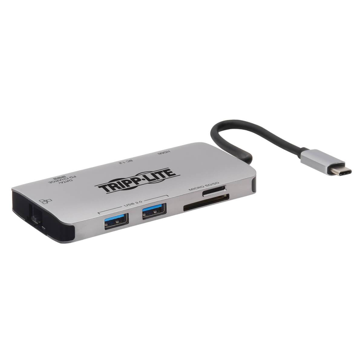 Rca Informatique - Image du produit : USB-C PRT DOCK STATION HDMI 4K USB-A/C SD/MIC SD PD CHAR 3.0GRY