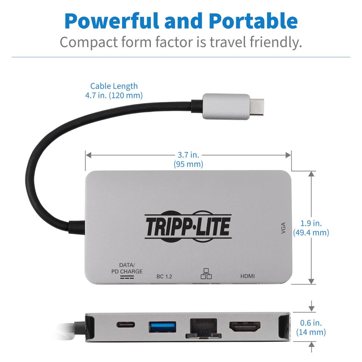 Rca Informatique - image du produit : USB-C PRT DOCK STATION HDMI 4K VGA USB-A/USB-C PD CHARG 3.0 GRY