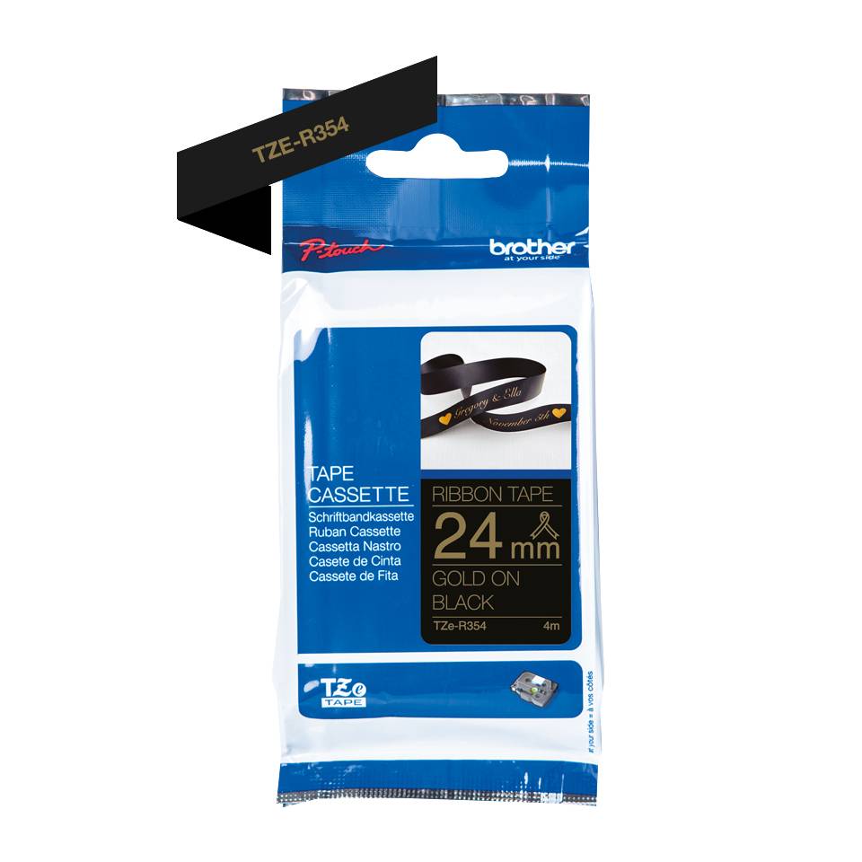 Rca Informatique - image du produit : 24MM GOLD / BLACK RIBBON TAPE