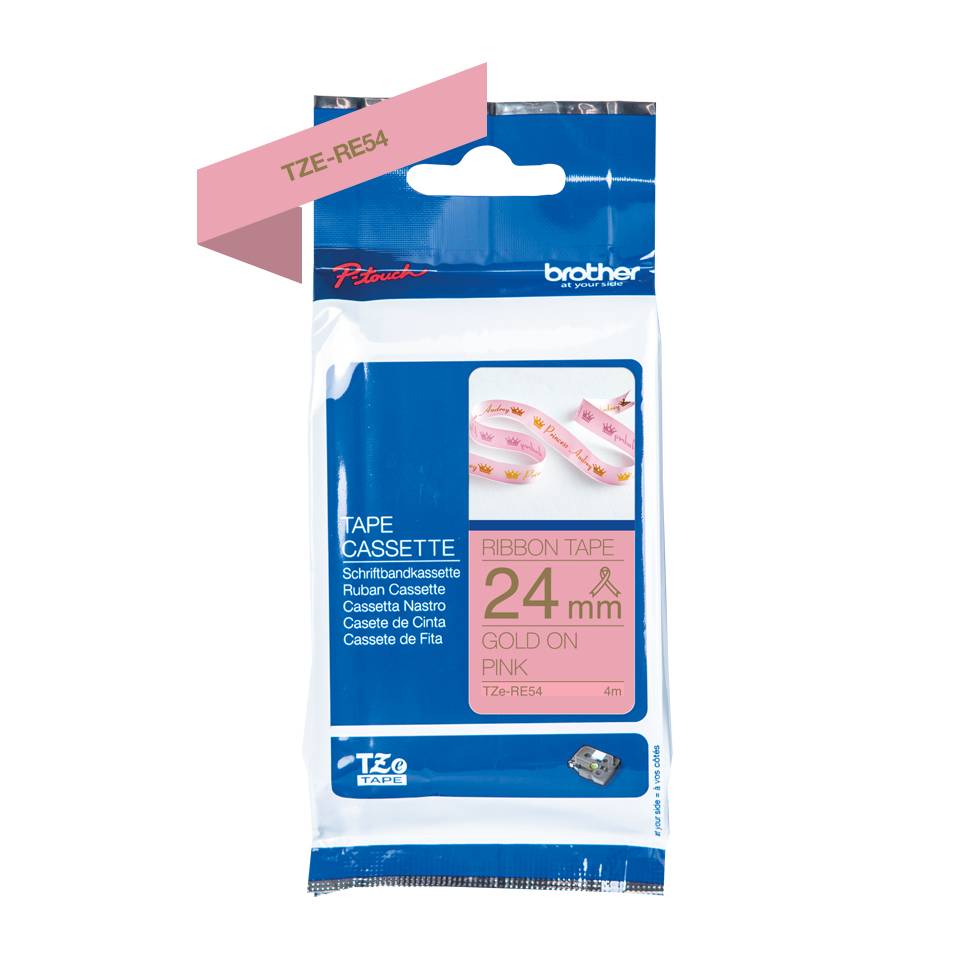 Rca Informatique - image du produit : 24MM GOLD / PINK RIBBON TAPE