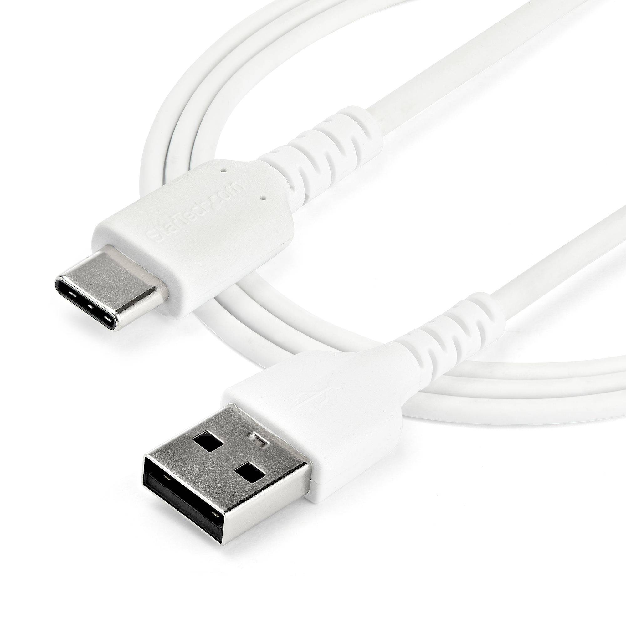 Rca Informatique - image du produit : 1M DURABLE USB 2.0 TO USB C CABLE WHITE ARAMID FIBER