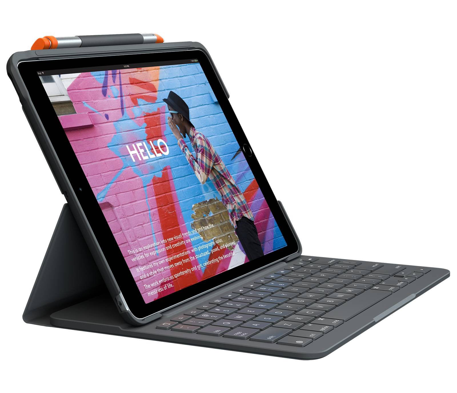 Rca Informatique - image du produit : SLIM FOLIO FOR IPAD (7TH GEN.) - GRAPHITE - FRA - CENTRAL