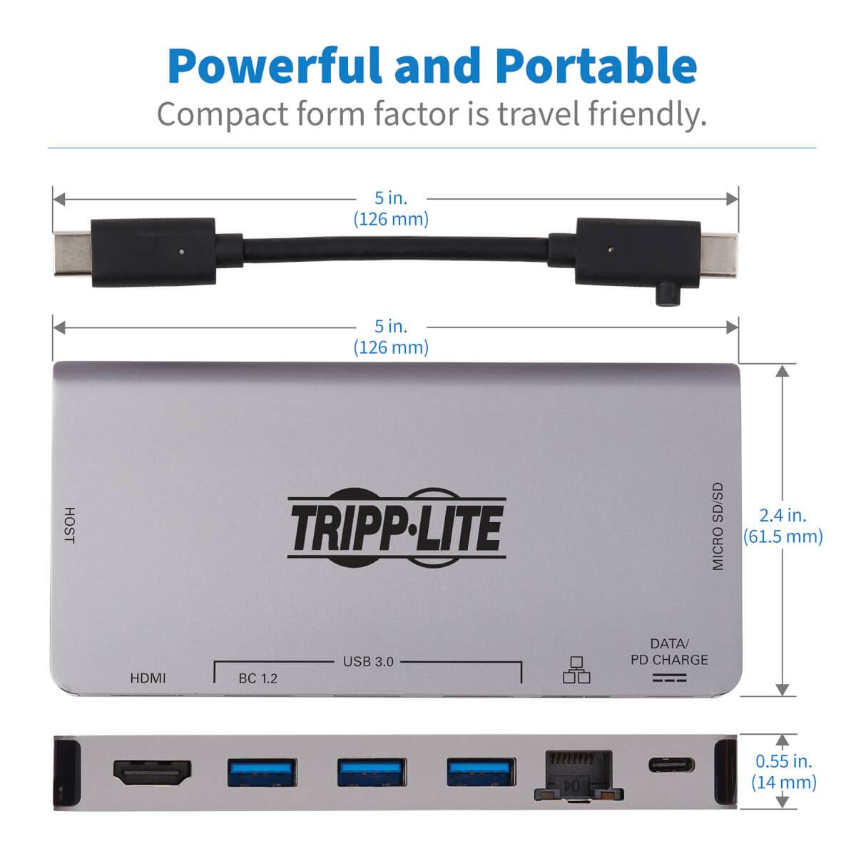 Rca Informatique - image du produit : USB-C DOCKING STATION HDMI 4K USB-A/C PD CHARG 3.0USB-C CBLGRY