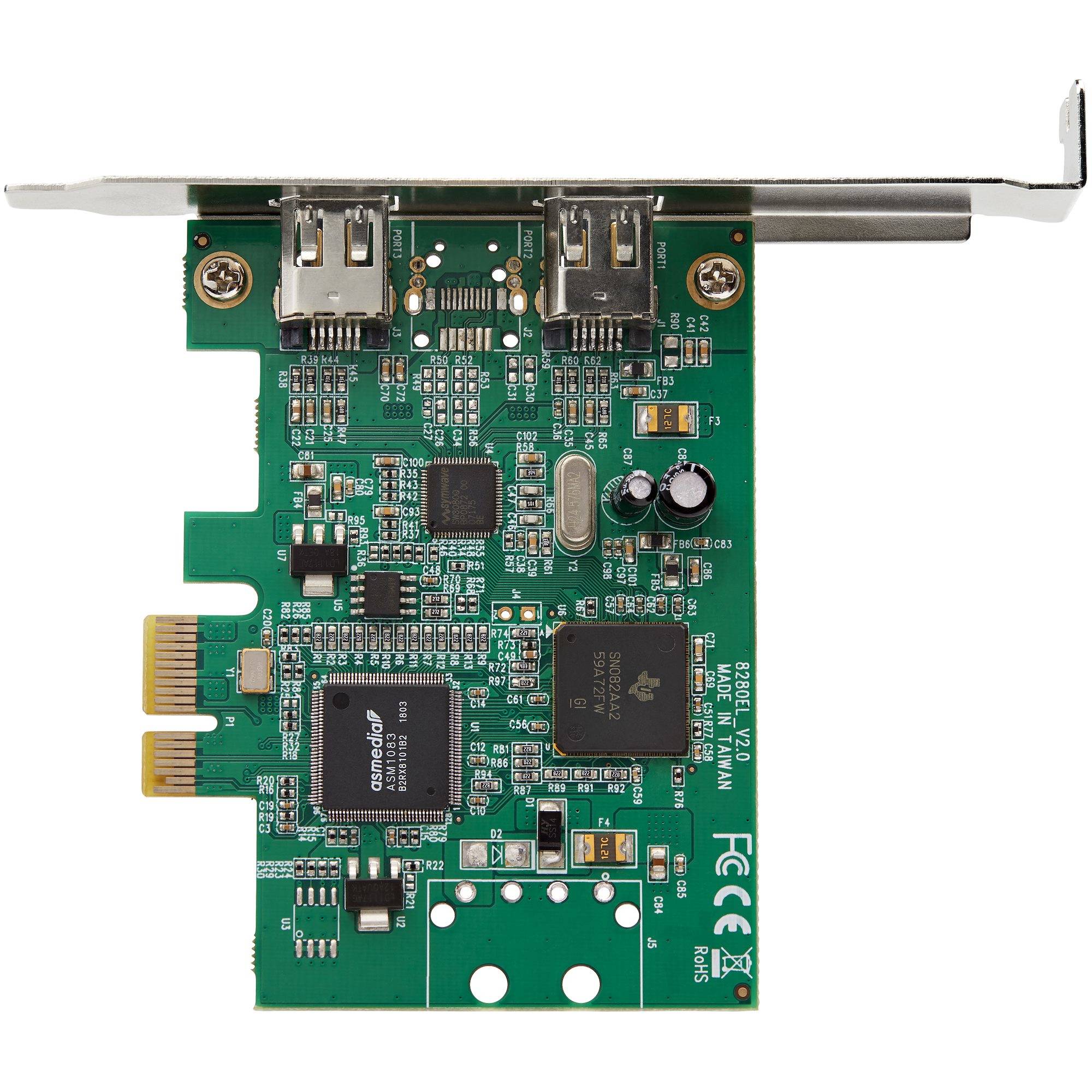 Rca Informatique - image du produit : 2 PORT PCIE FIREWIRE CARD TI TSB82AA2 CHIPSET-WIN/MAC