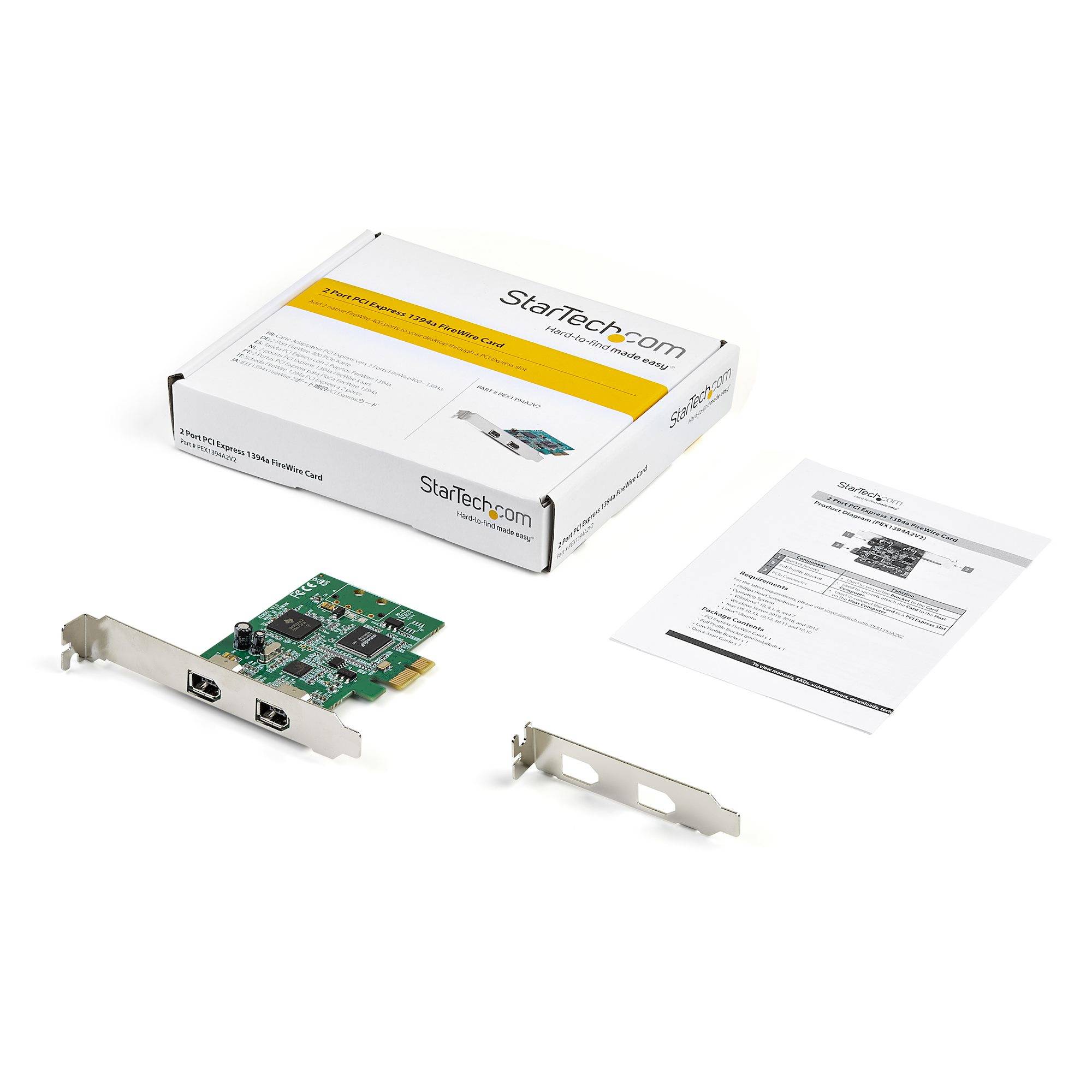 Rca Informatique - image du produit : 2 PORT PCIE FIREWIRE CARD TI TSB82AA2 CHIPSET-WIN/MAC