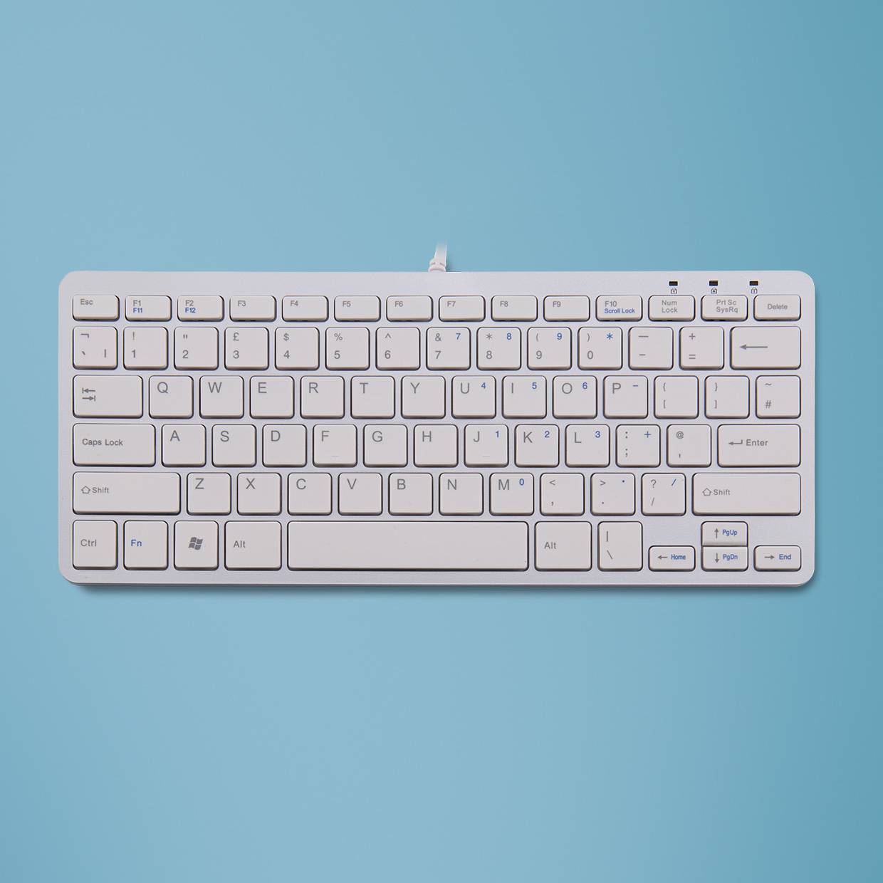 Rca Informatique - image du produit : R-GO COMPACT KEYBOARD UK LAYOUT QWERTY WHT WIRED