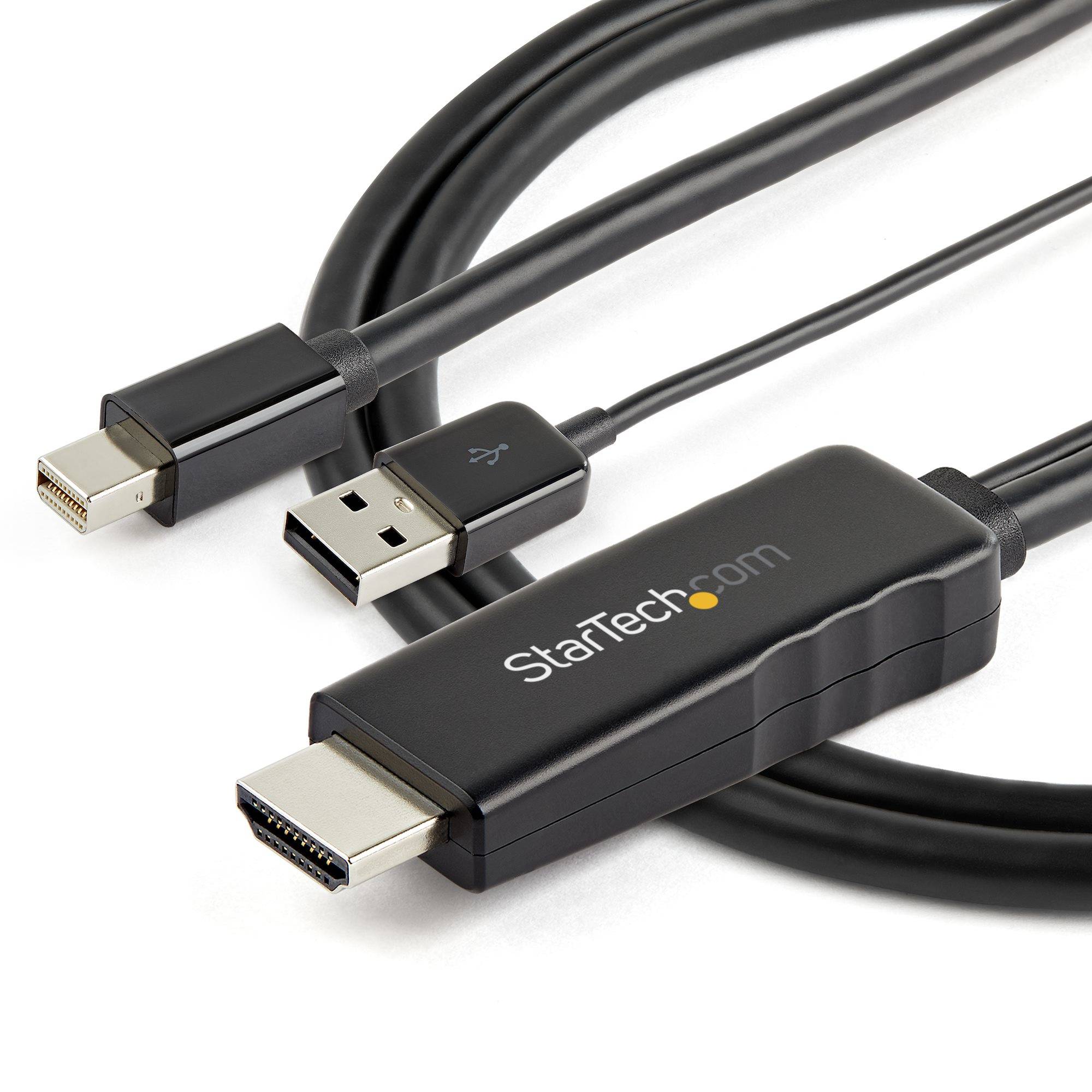 Rca Informatique - image du produit : 3.3FT HDMI TO MINI DISPLAYPORT CABLE - 4K 30HZ - USB-POWERED