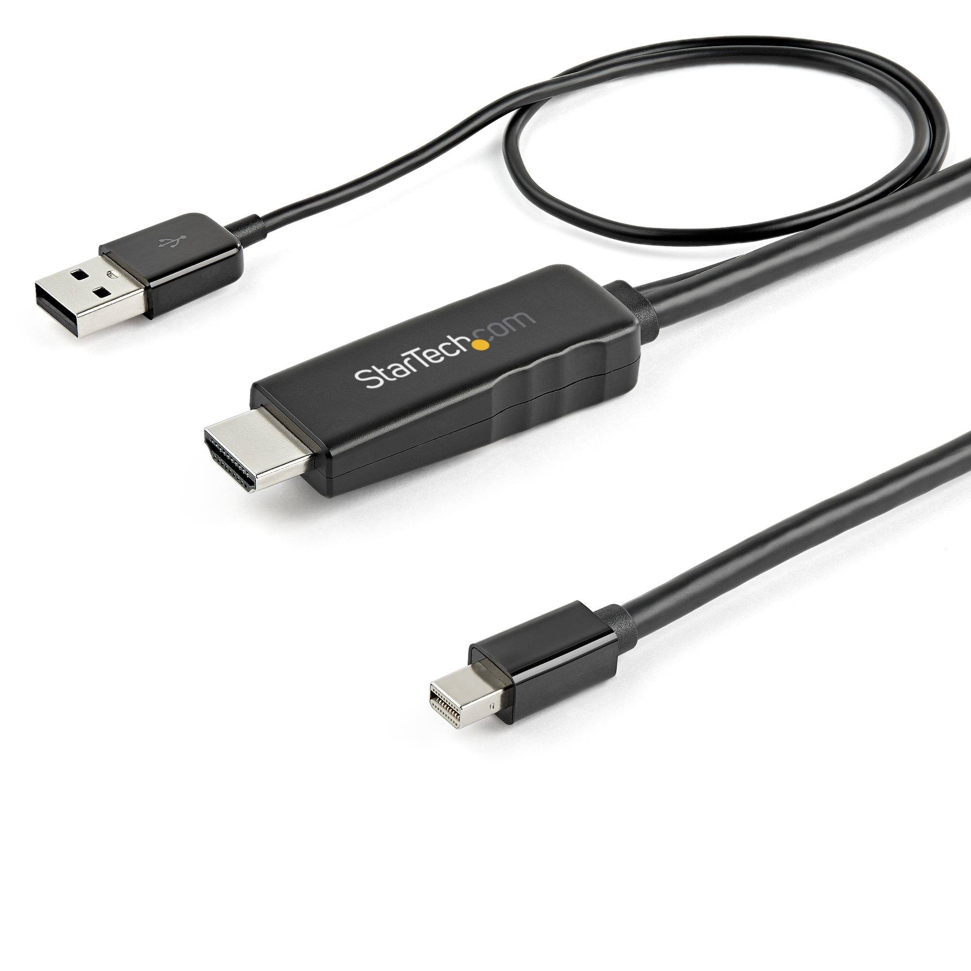 Rca Informatique - Image du produit : 3.3FT HDMI TO MINI DISPLAYPORT CABLE - 4K 30HZ - USB-POWERED