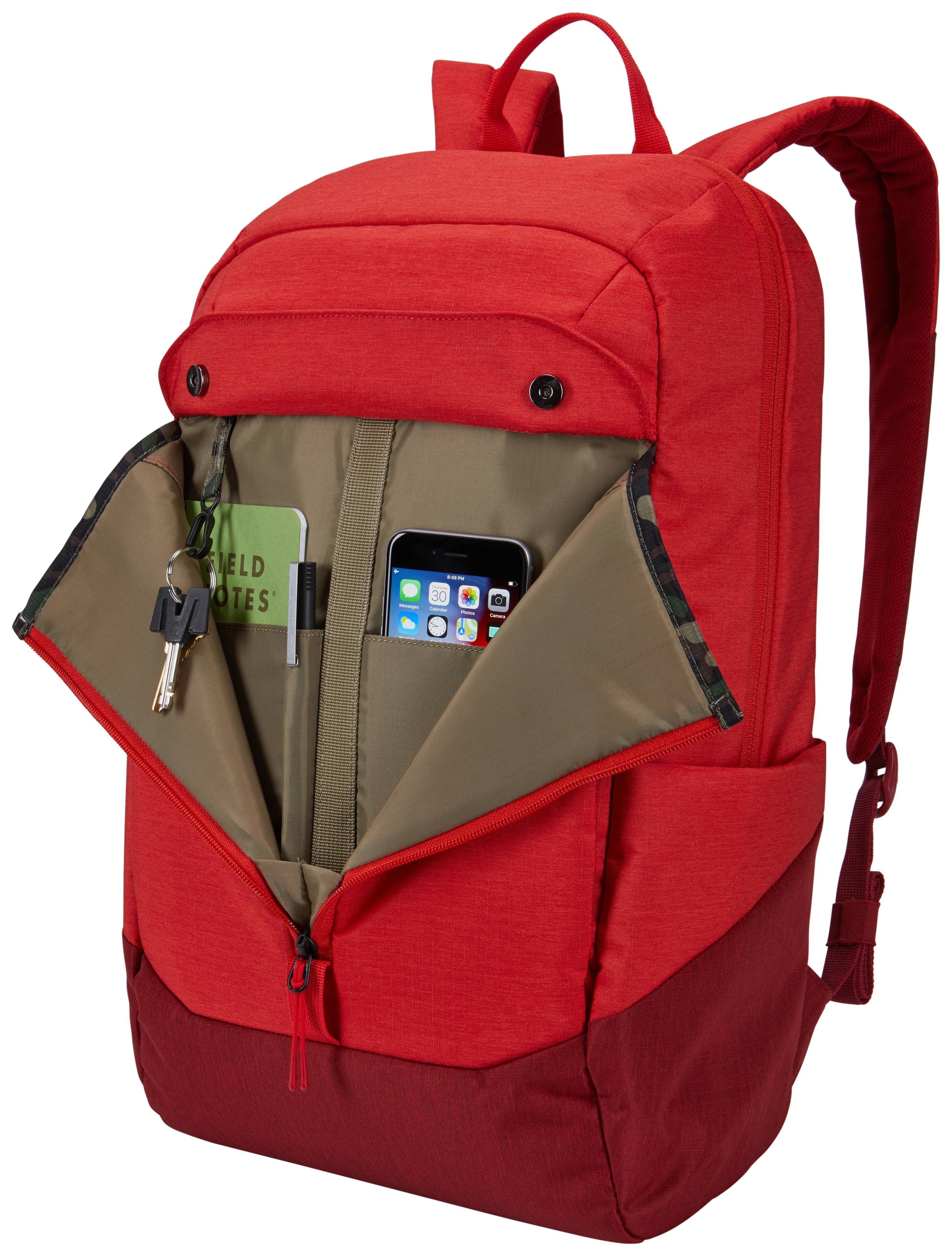 Rca Informatique - image du produit : THULE LITHOS BACKPACK 20L LAVERED RED FEATHER