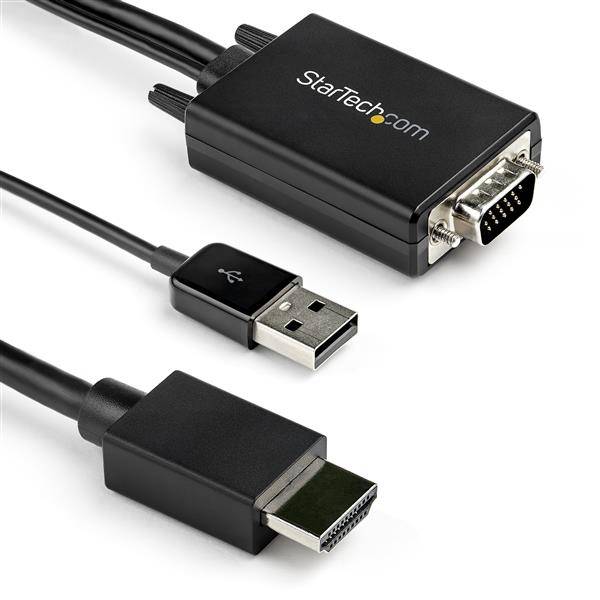 Rca Informatique - image du produit : 2M (6FT.) VGA TO HDMI ADAPTER - USB AUDIO - 1080P RESOLUTION