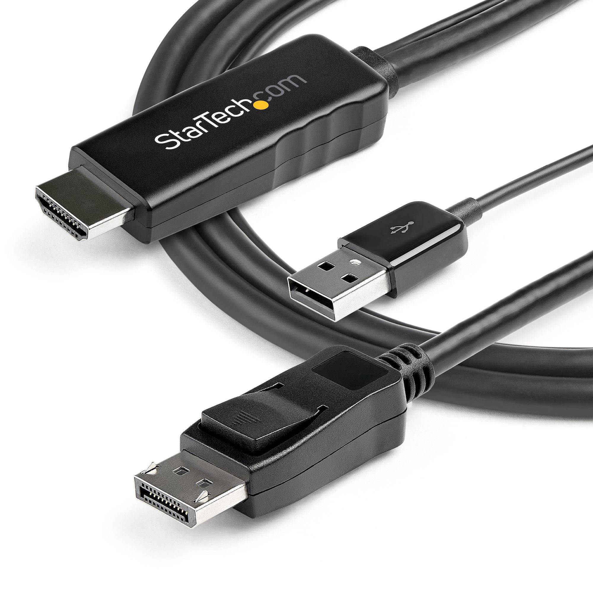 Rca Informatique - image du produit : 2M HDMI TO DISPLAYPORT CABLE 4K 30HZ - USB-POWERED