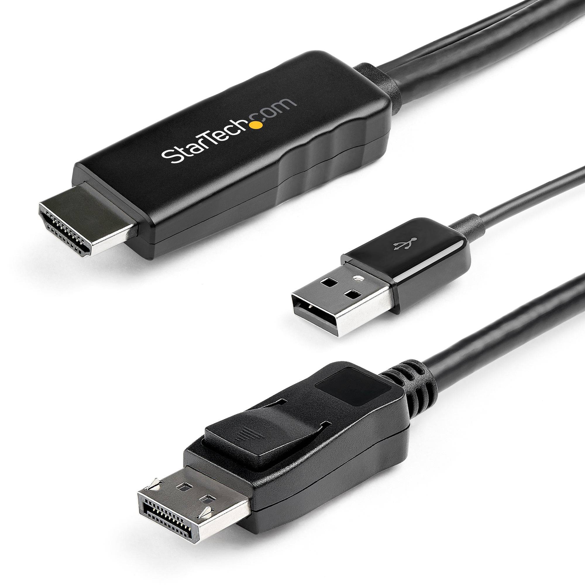 Rca Informatique - Image du produit : 2M HDMI TO DISPLAYPORT CABLE 4K 30HZ - USB-POWERED