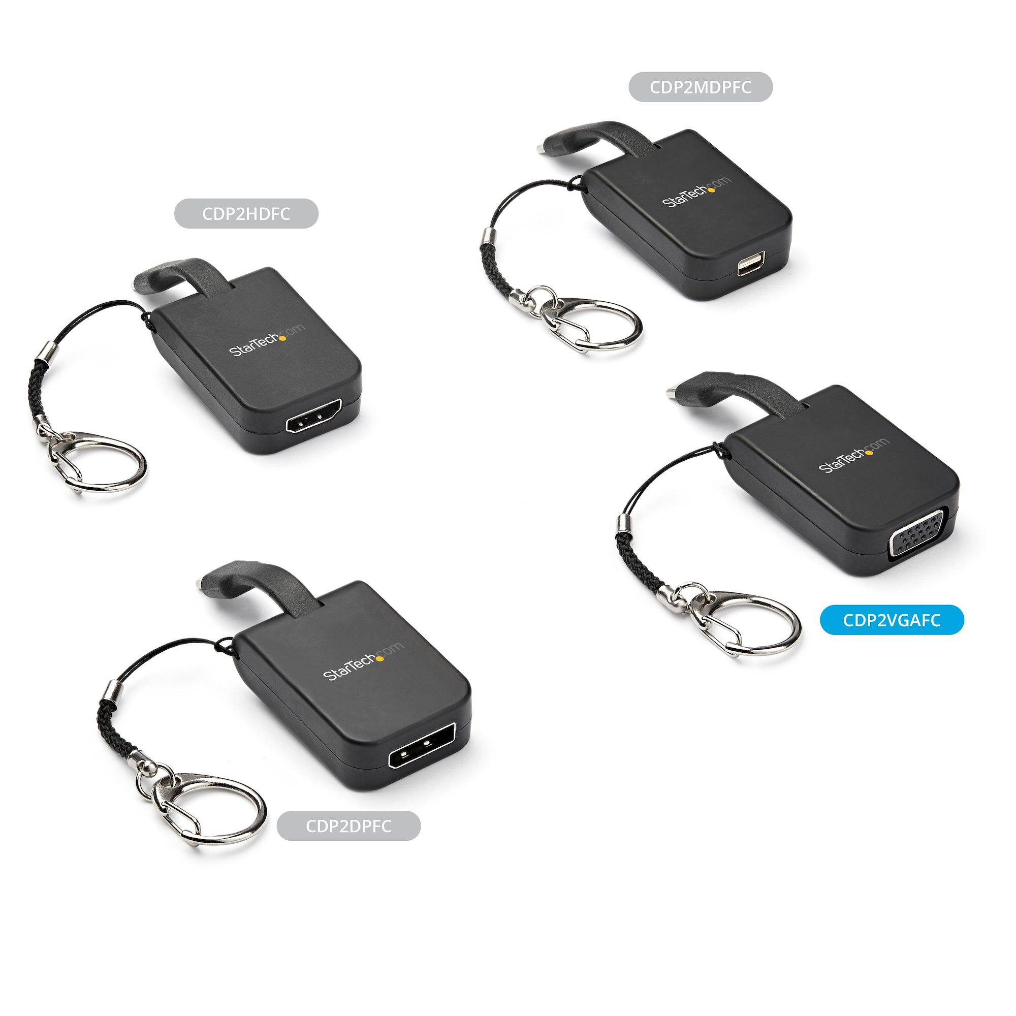 Rca Informatique - image du produit : PORTABLE USB C TO VGA ADAPTER QUICK-CONNECT KEYCHAIN 1080P