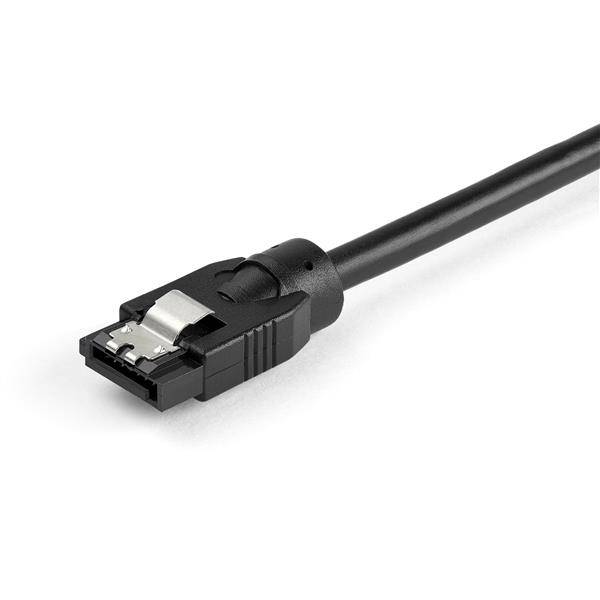 Rca Informatique - image du produit : 0.3 M ROUND SATA CABLE - 6GBS SATA CORD - LATCHING CONNECTORS