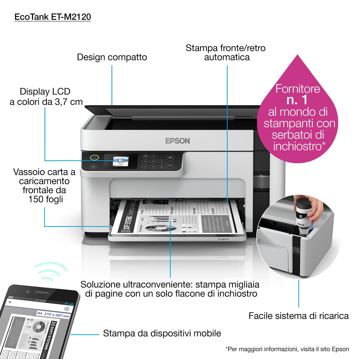 Rca Informatique - image du produit : ET-M2120 15PPM A4 USB 1200DPI