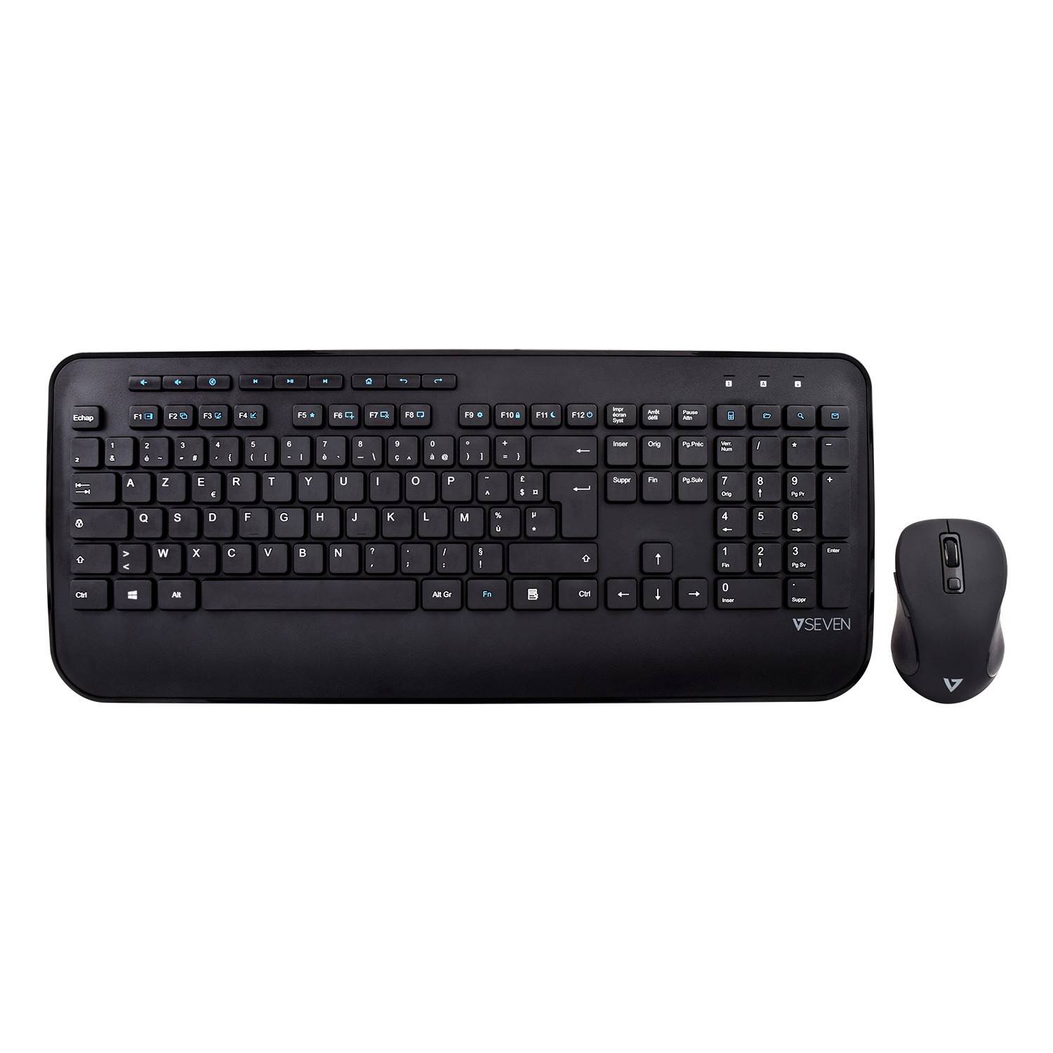 Rca Informatique - image du produit : COMBO CLAVIER SOURIS AZERTY WIRELESS 24GHZ NOIR