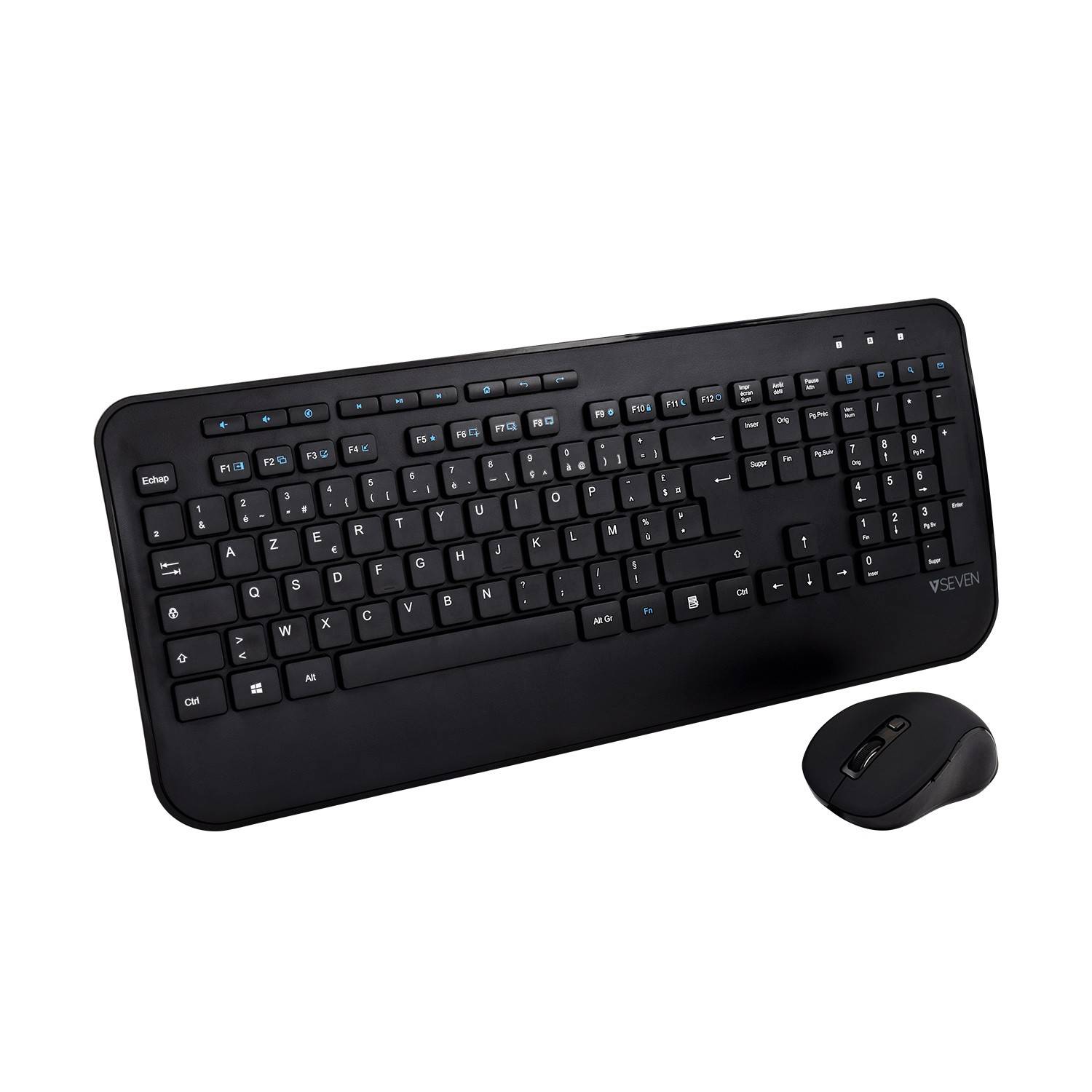 Rca Informatique - Image du produit : COMBO CLAVIER SOURIS AZERTY WIRELESS 24GHZ NOIR