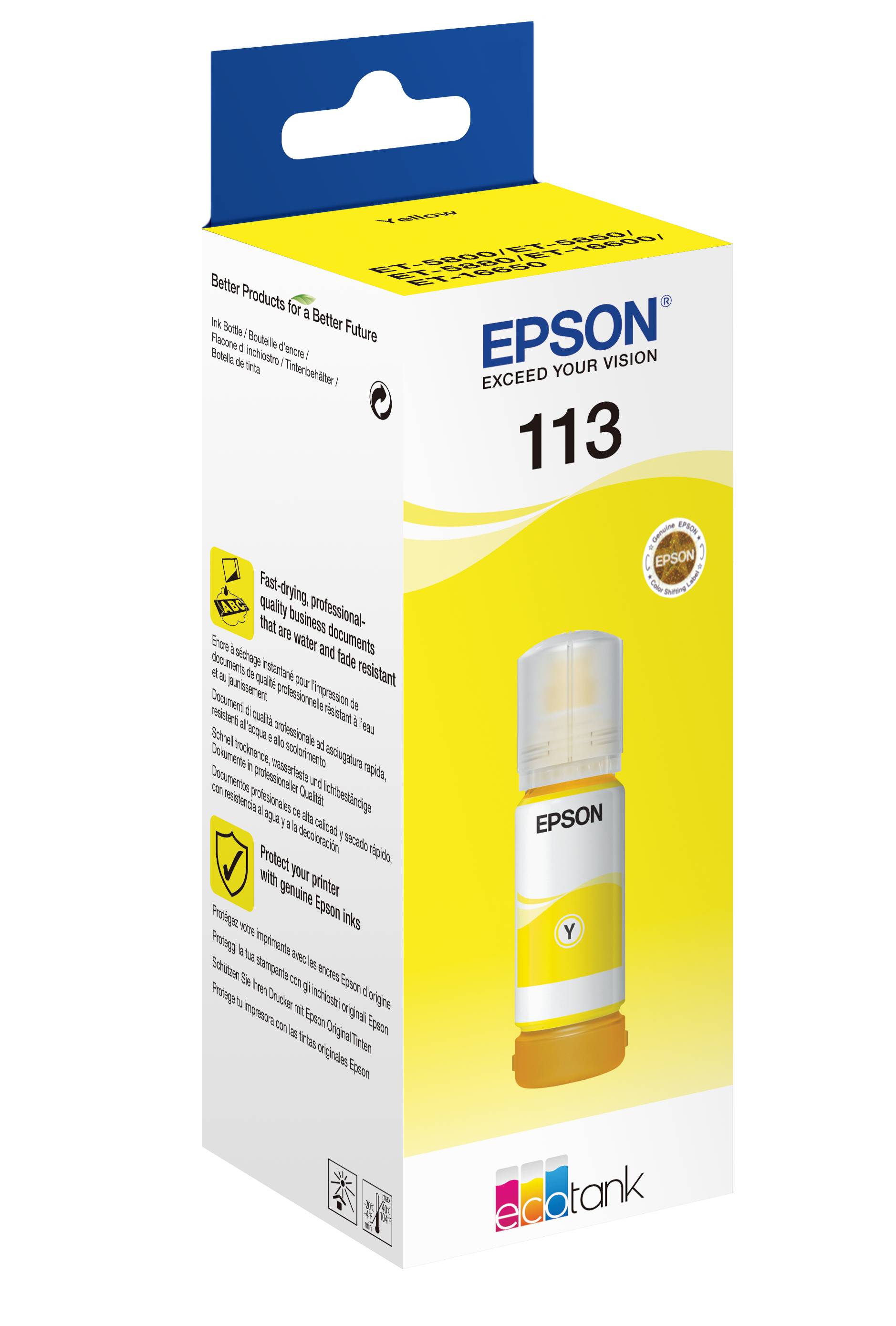 Rca Informatique - image du produit : 113 ECOTANK PIGMENT YELLOW INK BOTTLE