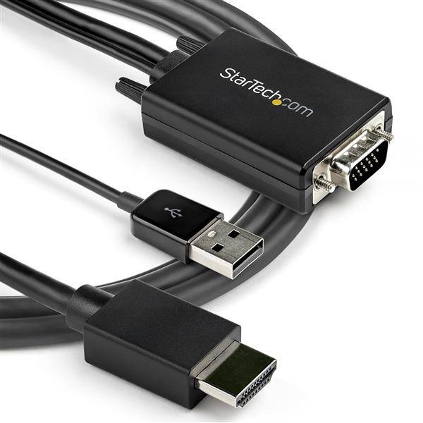 Rca Informatique - image du produit : 2M (6FT.) VGA TO HDMI ADAPTER - USB AUDIO - 1080P RESOLUTION