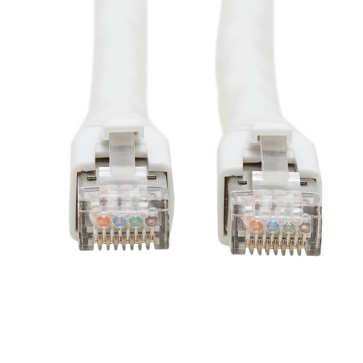 Rca Informatique - image du produit : CAT8 25G/40G-CERT SNAGLESS CBL S/FTP RJ45 M/M POE WHT 7.62M